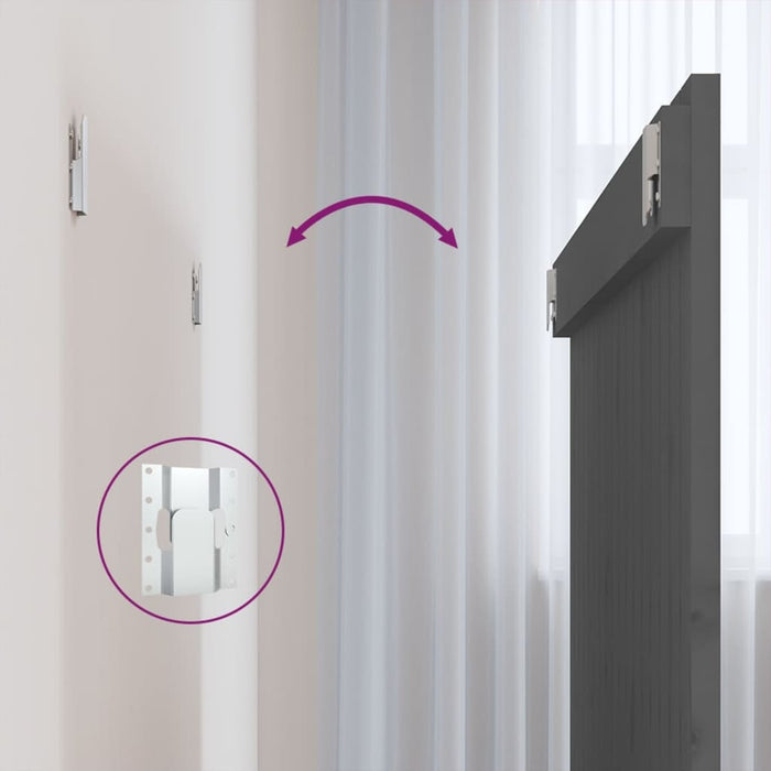 Testiera da Parete Grigia 108x3x90 cm in Legno Massello di Pino 824875