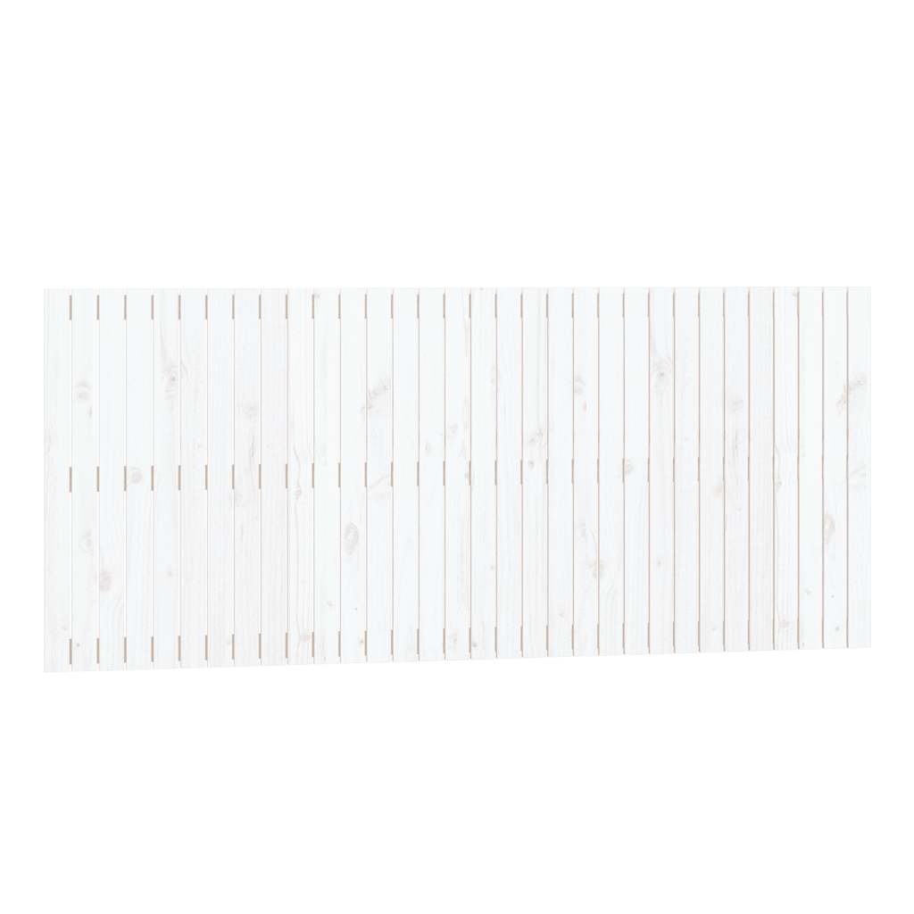 Testiera da Parete-Testiera a Muro-Testata Decorativa Bianca 204x3x90 cm in Legno Massello di Pino