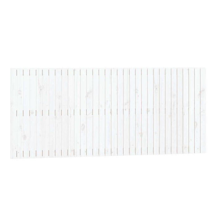 Testiera da Parete-Testiera a Muro-Testata Decorativa Bianca 204x3x90 cm in Legno Massello di Pino