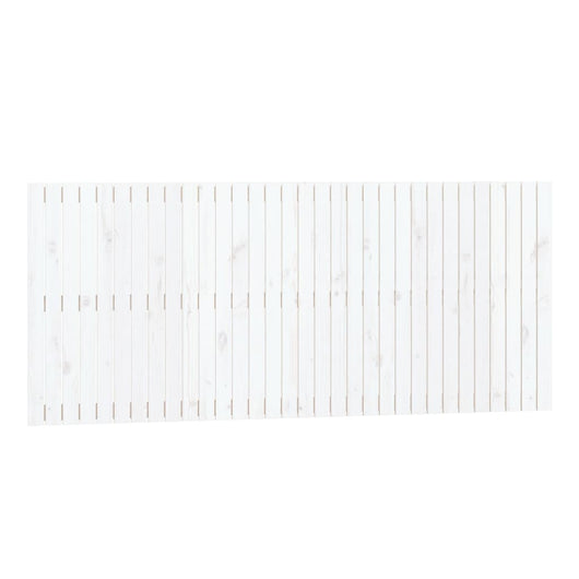 Testiera da Parete Bianca 204x3x90 cm in Legno Massello di Pino 824879