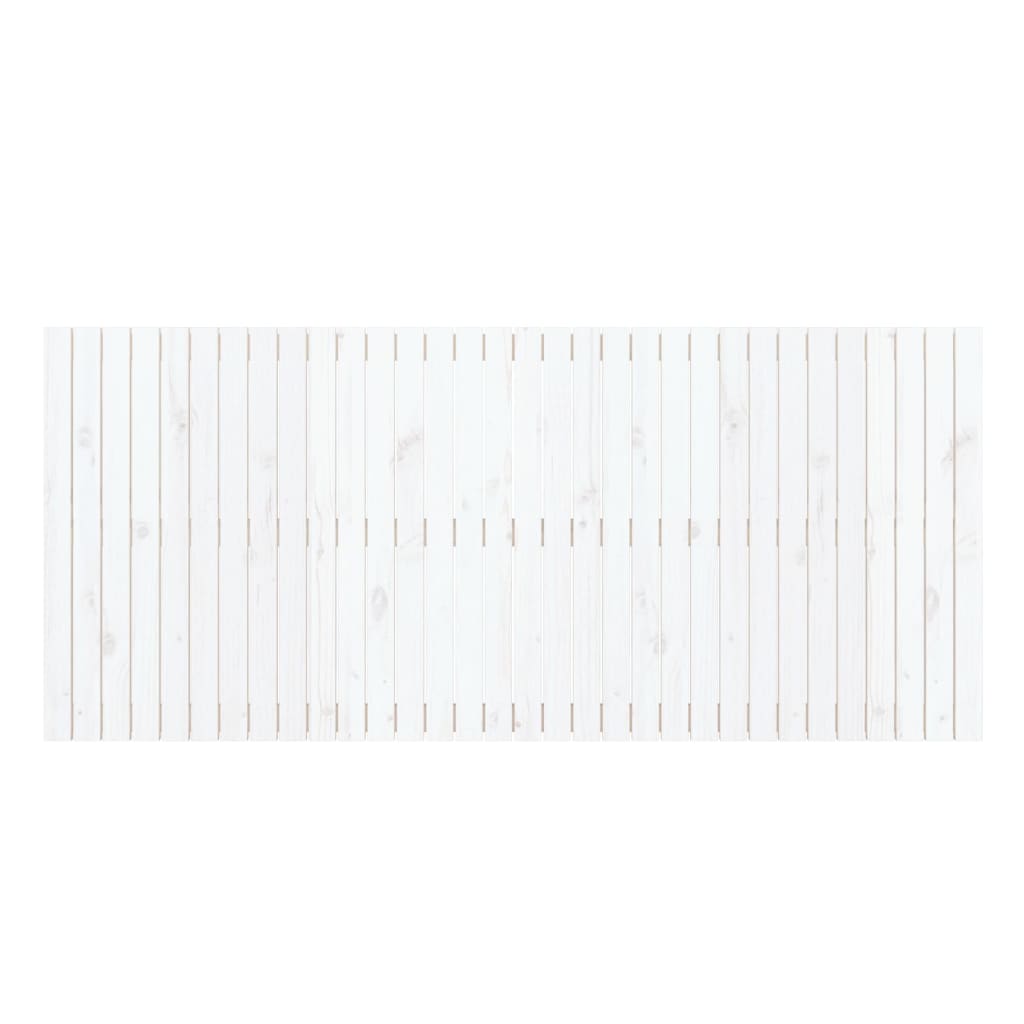 Testiera da Parete Bianca 204x3x90 cm in Legno Massello di Pino 824879