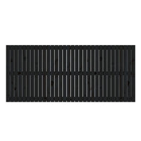 Testiera da Parete Nera 204x3x90 cm in Legno Massello di Pino 824882