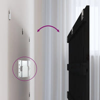 Testiera da Parete Nera 204x3x90 cm in Legno Massello di Pino 824882