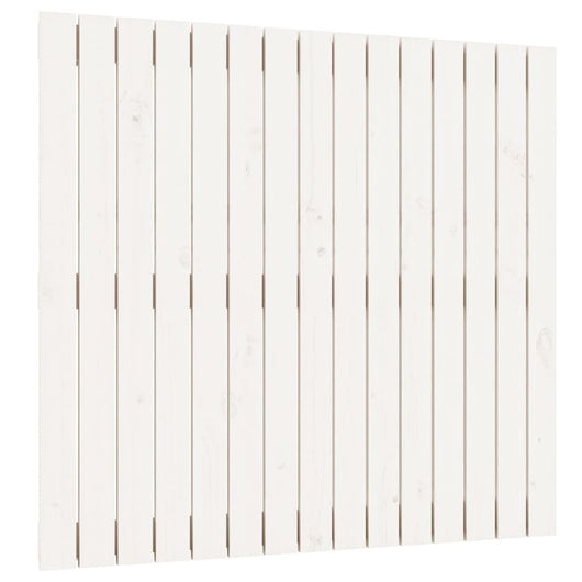 Testiera da Parete Bianca 95,5x3x90cm in Legno Massello di Pino 824884