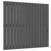 Testiera da Parete Grigia 95,5x3x90cm in Legno Massello di Pino