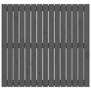 Testiera da Parete Grigia 95,5x3x90cm in Legno Massello di Pino