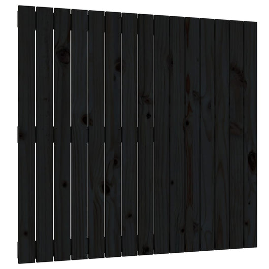 Testiera da Parete Nera 95,5x3x90 cm in Legno Massello di Pino 824887
