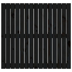 Testiera da Parete Nera 95,5x3x90 cm in Legno Massello di Pino 824887