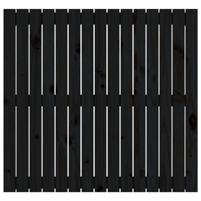 Testiera da Parete Nera 95,5x3x90 cm in Legno Massello di Pino 824887
