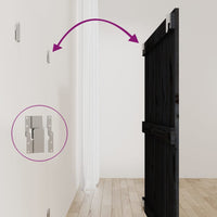 Testiera da Parete Nera 95,5x3x90 cm in Legno Massello di Pino 824887