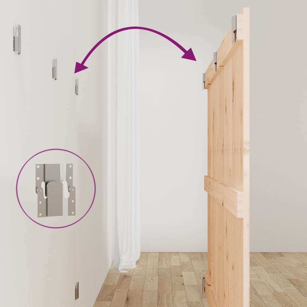 Testiera da Parete 127,5x3x90 cm in Legno Massello di Pino 824888