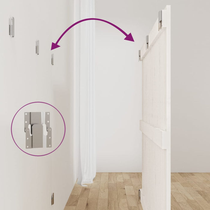 Testiera da Parete Bianca 127,5x3x90 cm Legno Massello di Pino 824889