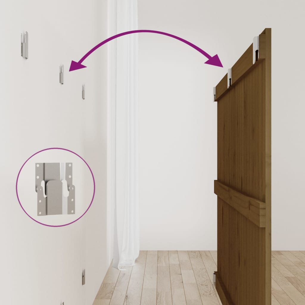 Testiera da Parete Ambra 147x3x90 cm in Legno Massello di Pino 824896