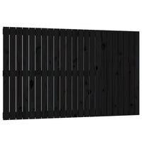 Testiera da Parete Nera 147x3x90 cm in Legno Massello di Pino 824897