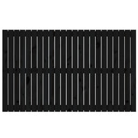 Testiera da Parete Nera 147x3x90 cm in Legno Massello di Pino 824897