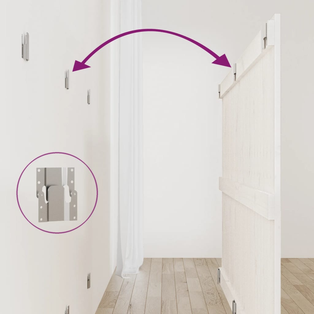 Testiera da Parete Bianca 159,5x3x90 cm Legno Massello di Pino 824899