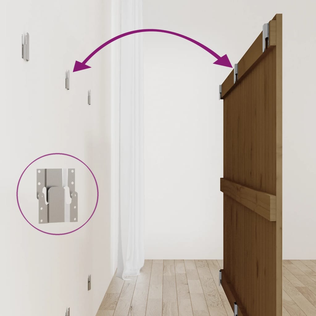 Testiera da Parete Ambra 159,5x3x90cm in Legno Massello di Pino 824901