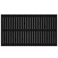 Testiera da Parete Nera 159,5x3x90 cm in Legno Massello di Pino 824902
