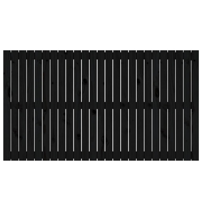 Testiera da Parete Nera 159,5x3x90 cm in Legno Massello di Pino 824902