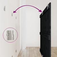 Testiera da Parete Nera 159,5x3x90 cm in Legno Massello di Pino 824902