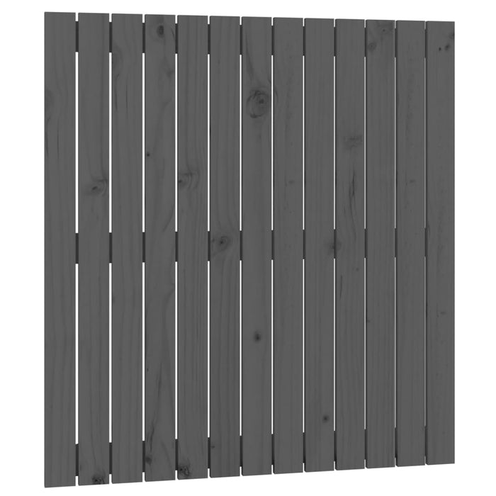 Testiera da Parete Grigia 82,5x3x90cm in Legno Massello di Pino 824905