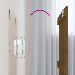 Testiera da Parete Ambra 82,5x3x90cm in Legno Massello di Pino 824906