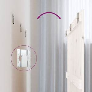 Testiera da Parete Bianca 166x3x90 cm in Legno Massello di Pino 824909