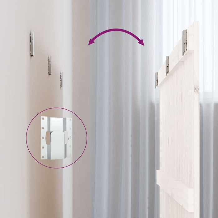 Testiera da Parete Bianca 166x3x90 cm in Legno Massello di Pino 824909