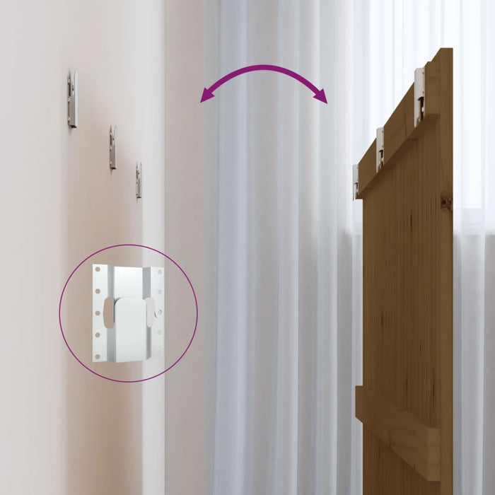 Testiera da Parete Ambra 166x3x90 cm in Legno Massello di Pino 824911