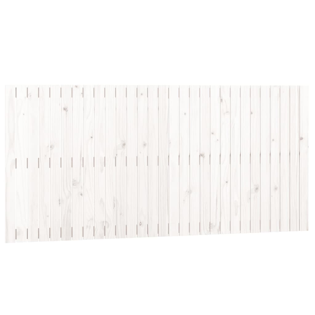 Testiera da Parete-Testiera a Muro-Testata Decorativa Bianca 185x3x90 cm in Legno Massello di Pino