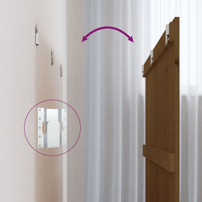 Testiera da Parete Ambra 185x3x90 cm in Legno Massello di Pino 824916