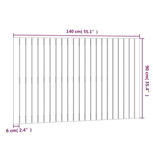 Testiera da Parete-Testiera a Muro-Testata Decorativa Bianca 140x3x90 cm in Legno Massello di Pino