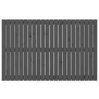 Testiera da Parete Grigia 140x3x90 cm in Legno Massello di Pino 824920