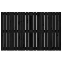 Testiera da Parete Nera 140x3x90 cm in Legno Massello di Pino