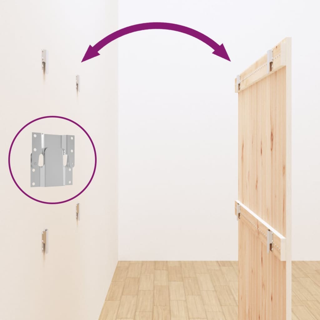 Testiera da Parete Bianca 108x3x110cm in Legno Massello di Pino 824924