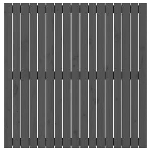 Testiera da Parete Grigia 108x3x110cm in Legno Massello di Pino 824925