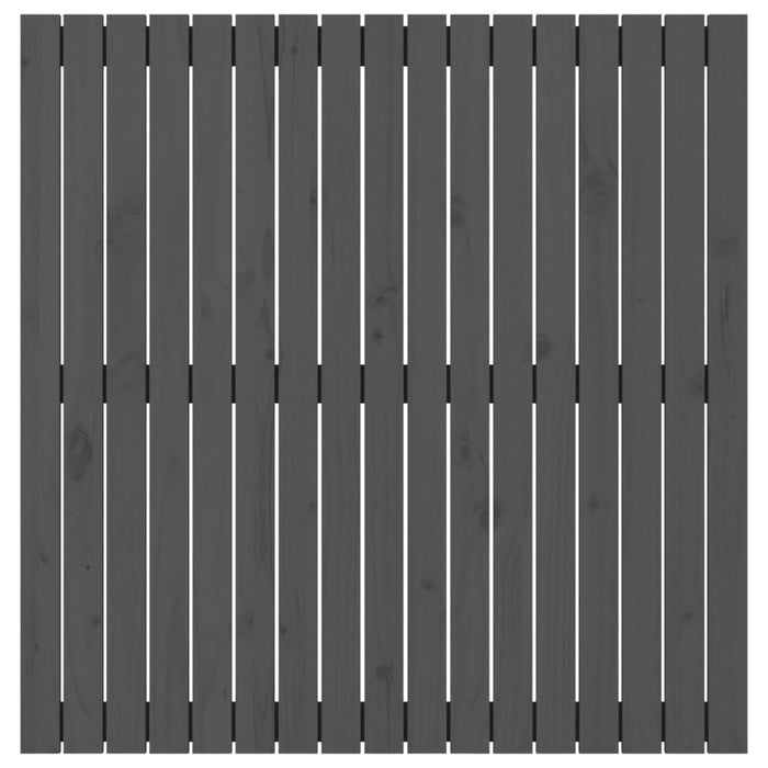 Testiera da Parete Grigia 108x3x110cm in Legno Massello di Pino 824925