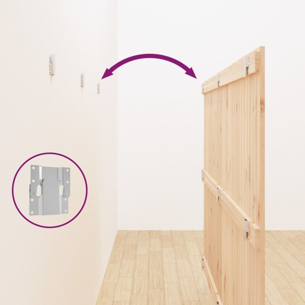 Testiera da Parete 204x3x110 cm in Legno Massello di Pino 824928