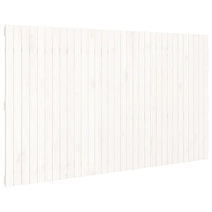 Testiera da Parete Bianca 204x3x110 cm Legno Massello di Pino 824929