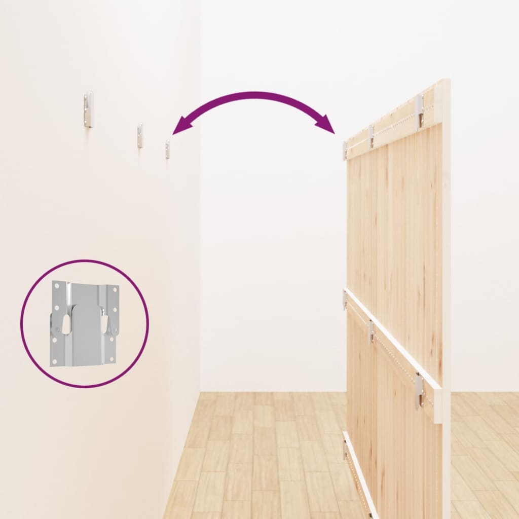 Testiera da Parete Bianca 204x3x110 cm Legno Massello di Pino 824929