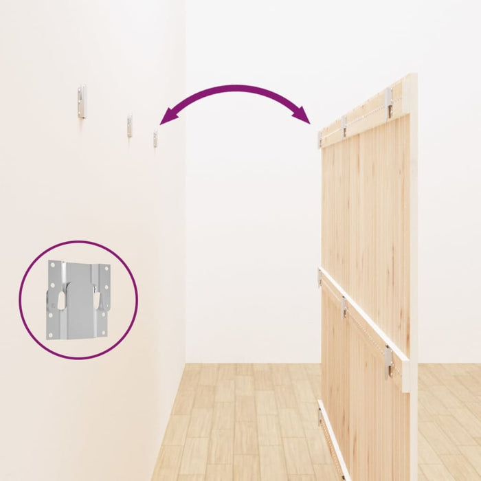 Testiera da Parete Bianca 204x3x110 cm Legno Massello di Pino 824929