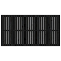 Testiera da Parete Nera 204x3x110 cm in Legno Massello di Pino 824932