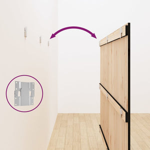 Testiera da Parete Nera 204x3x110 cm in Legno Massello di Pino 824932