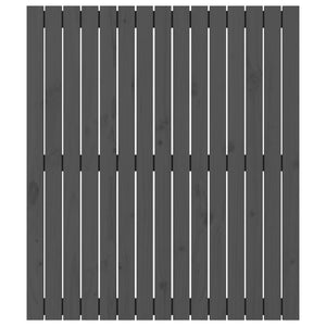 Testiera da Parete Grigia 95,5x3x110 cm Legno Massello di Pino