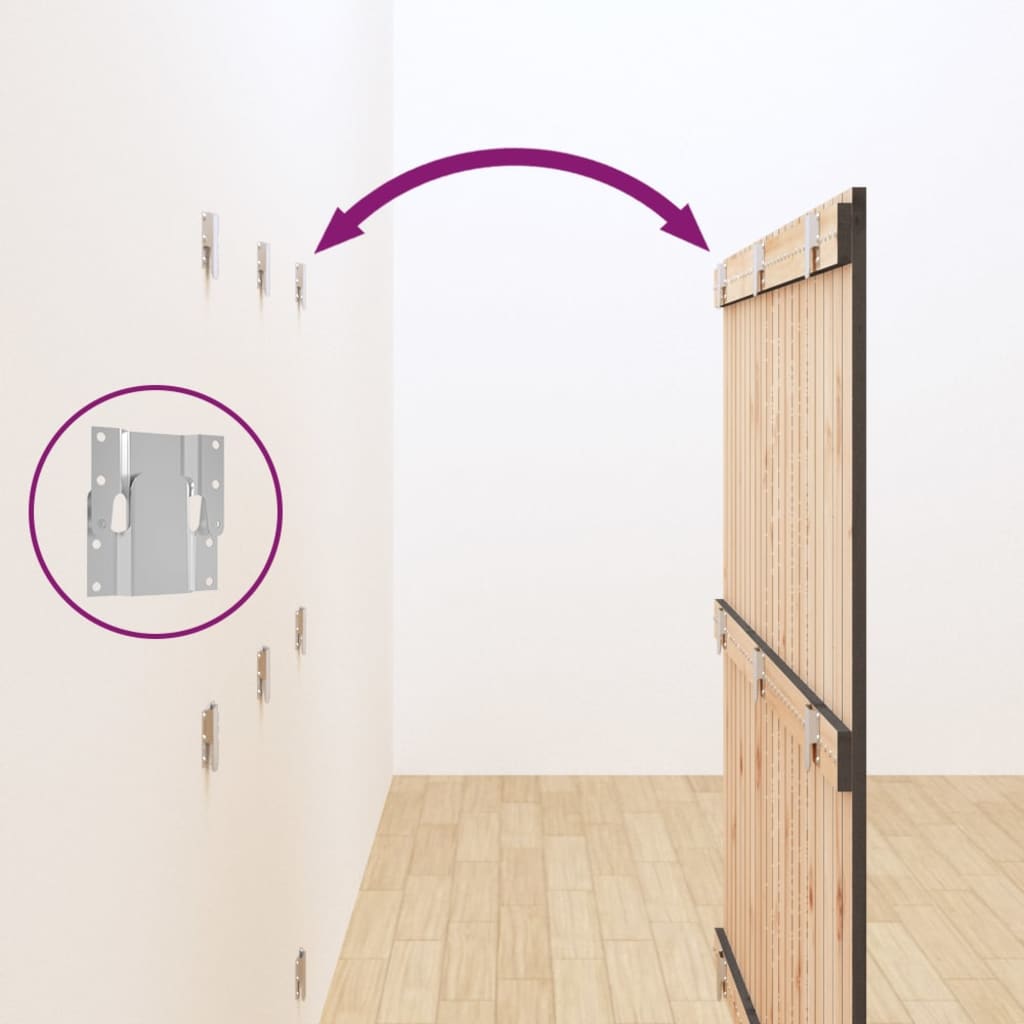 Testiera da Parete-Testiera a Muro-Testata Decorativa Grigia 127,5x3x110 cm Legno Massello di Pino