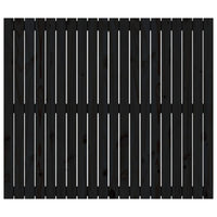 Testiera da Parete Nera 127,5x3x110cm in Legno Massello di Pino