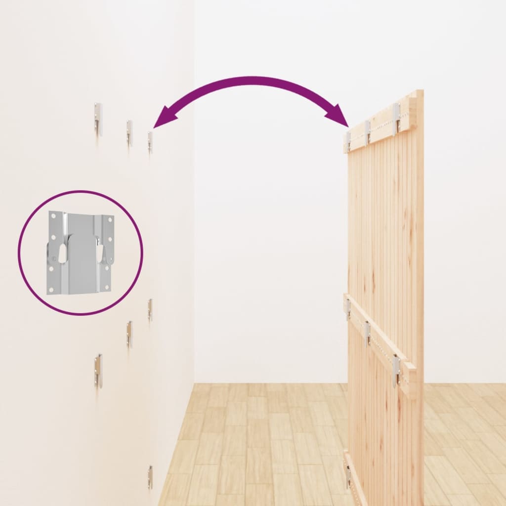 Testiera da Parete 146,5x3x110 cm in Legno Massello di Pino 824943