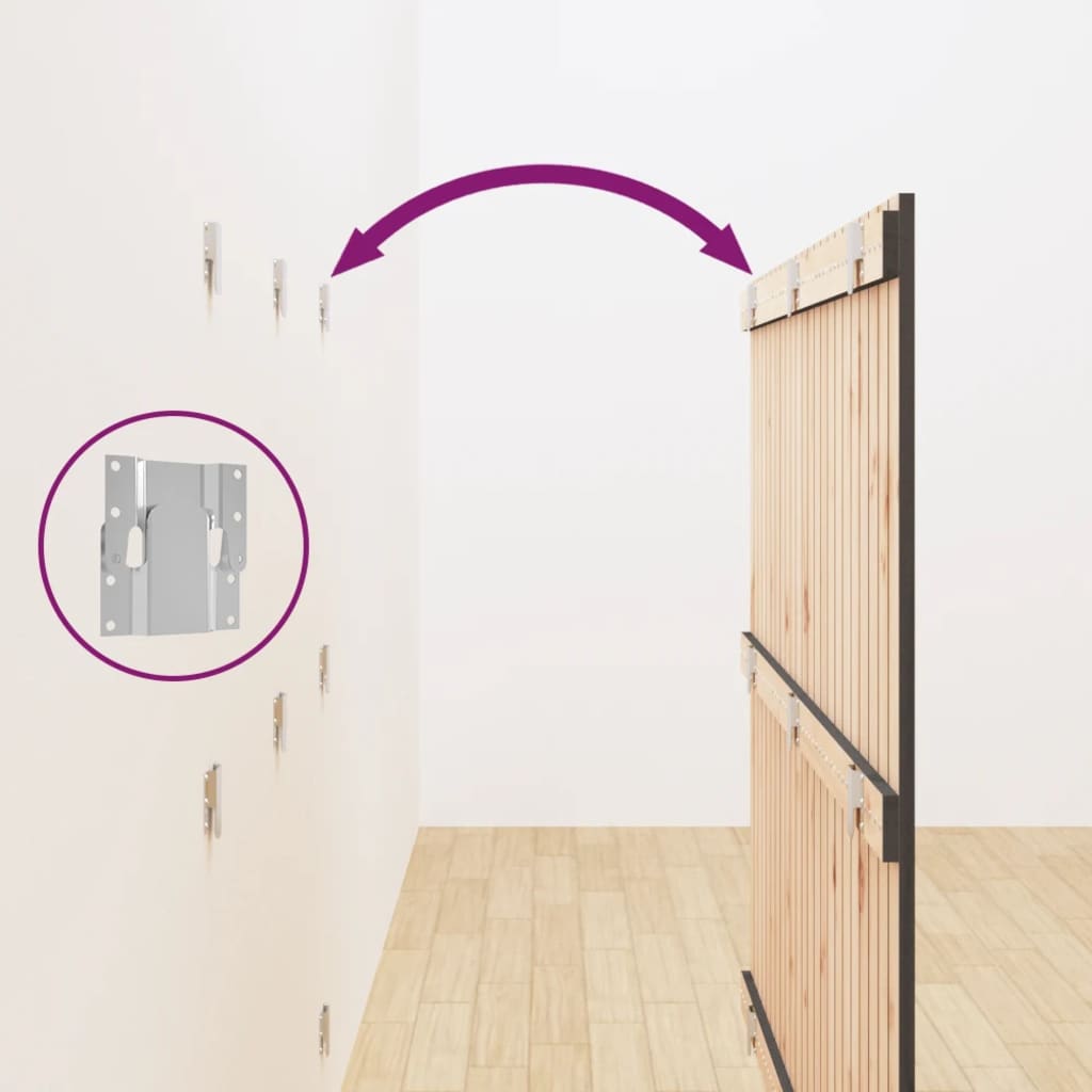 Testiera da Parete Grigia 146,5x3x110cm Legno Massello di Pino 824945