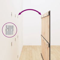 Testiera da Parete Grigia 146,5x3x110cm Legno Massello di Pino 824945