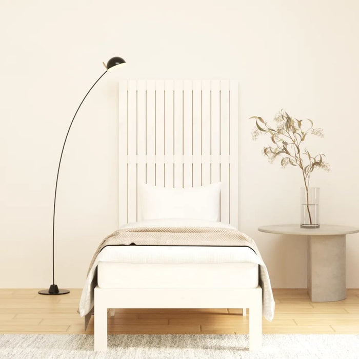 Testiera da Parete Bianca 82,5x3x110 cm Legno Massello di Pino 824954